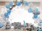 Blue White Silver Confetti Balloons, 50pcs 12 Inches Latex Party Balloons Helium Balloons for Birthday Bridal Shower Graduation Wedding Decorations